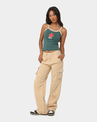 MNML Chloe Mid Rise Cargo Jeans Beige