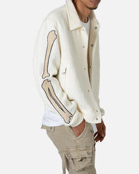 MNML Skeleton Varsity Jacket Cream
