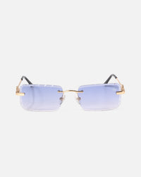 Belvoir & Co Hampton Diamond Cut Sunglasses Gold/Blue