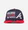New Era Atlanta Braves 'Puff Print' Pre-Curved Golfer Trucker Snapback Navy/Scarlet
