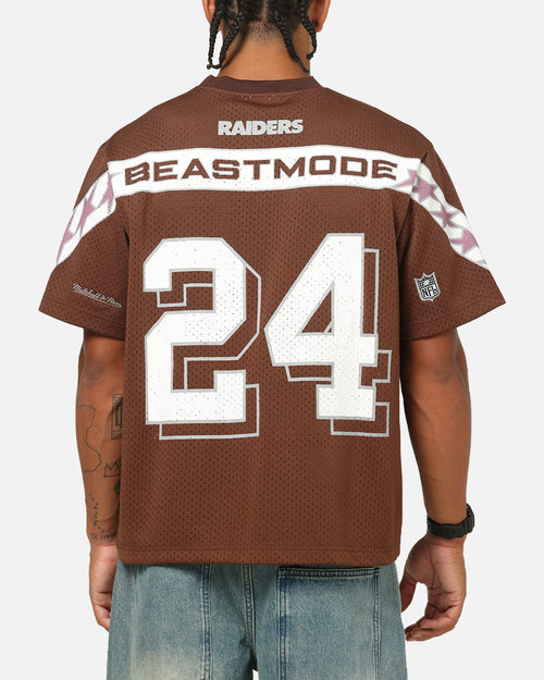 Mitchell & Ness Las Vegas Raiders Beastmode Boxy Mesh T-Shirt Chocolate Brown