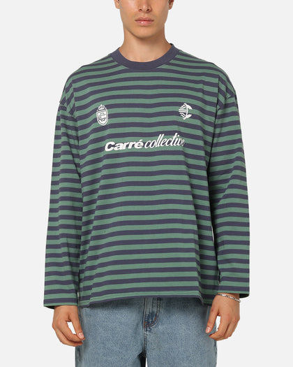 Carre Collective Stripe Long Sleeve T-Shirt Navy Stripe