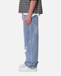 MNML Baggy Blowout Denim Jeans Vintage Blue Wash