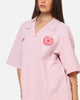 Carre Rose Pinstripe Button Up Shirt Red Stripe