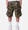MNML Baggy Vegan Leather Cargo Shorts Camo