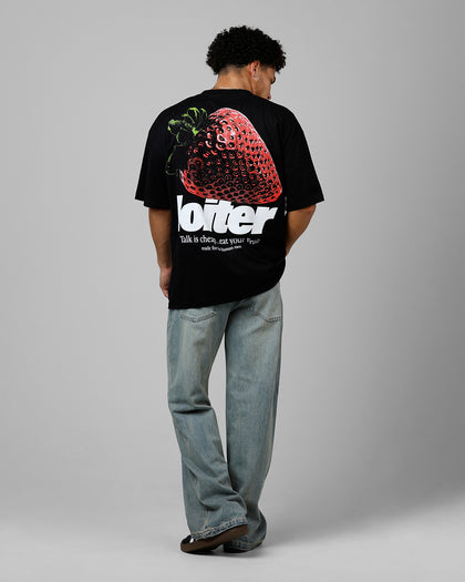 Loiter Strawberry Drop T-Shirt Black