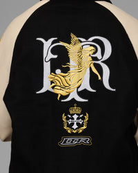Loiter Heaven Varsity Jacket Black/Off White
