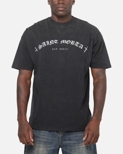 Saint Morta Chronicles Boxy T-Shirt Black Acidwash