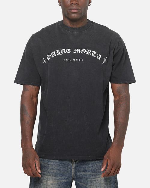Saint Morta Chronicles Boxy T-Shirt Black Acidwash