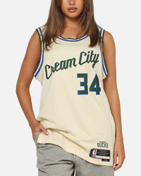 Nike Giannis Antetokounmpo Milwaukee Bucks #34 City Edition 2025/26 NBA Swingman Jersey Flat Opal/Green