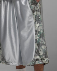Loiter Impact Satin Shorts Grey Distressed Camo