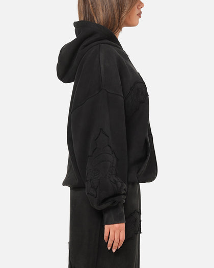 Ed Hardy Fray Zip Hoodie Black