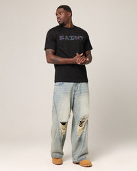 Saint Morta Lafayette V2 Scripture T-Shirt Black/Iridescent
