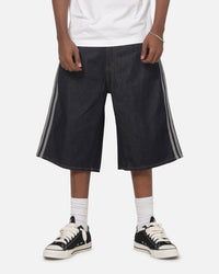 Adidas  Adicolor Jorts Mid-Rise Straight Leg Firebird Shorts Indigo Denim