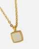 Saint Morta Pearl Square Pendant Chain Gold
