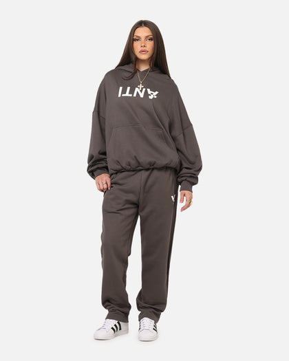 The Anti Order Reverse Logo Hoodie Charcoal Grey