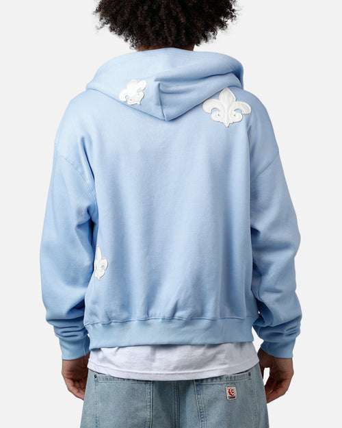 MNML Fleur Zip Up Hoodie Washed Blue