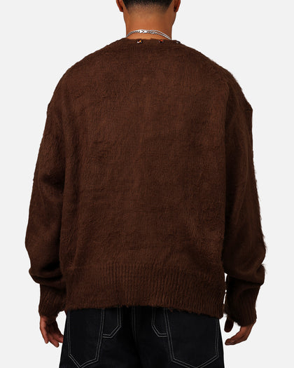 MNML Sky Jewelled Cardigan Sweater Brown