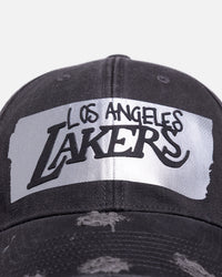 Mitchell & Ness Los Angeles Lakers 'Duct Tape' Dad Fit Strapback Washed Black