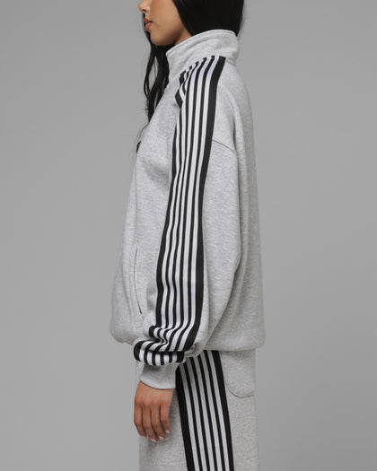 Loiter Hybrid Track Quarter Zip Grey Marle