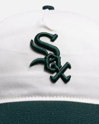 New Era Chicago White Sox 'Dark Green Chrome' 9FORTY A-Frame Unstructured Snapback White/Green