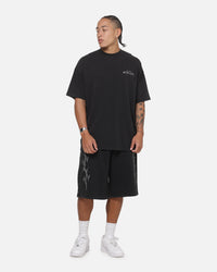 Saint Morta La Familia Baggy Sweat Shorts Washed Black