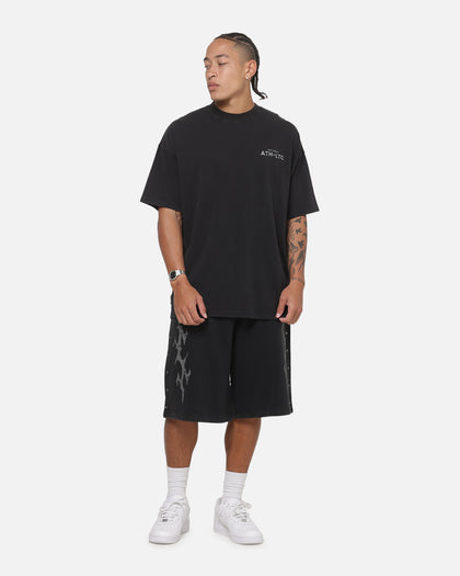 Saint Morta La Familia Baggy Sweat Shorts Washed Black
