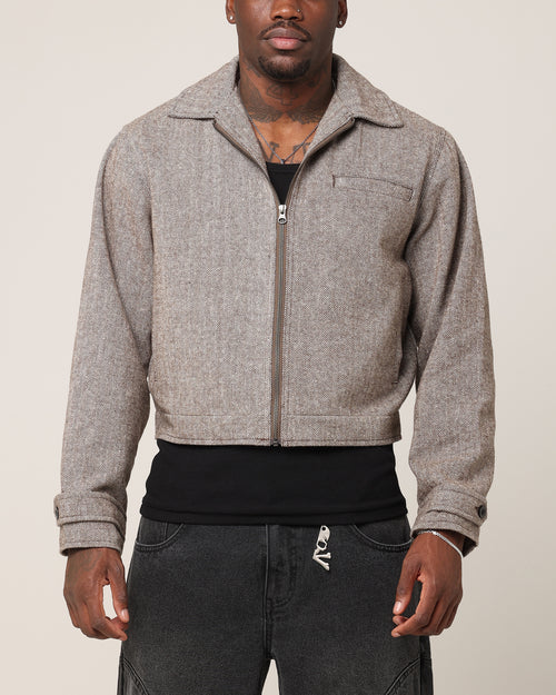 Saint Morta Tweed Cropped Jacket Brown