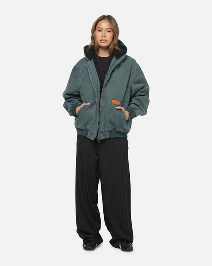 Carre Sherpa Lined Hoodie Forest Green
