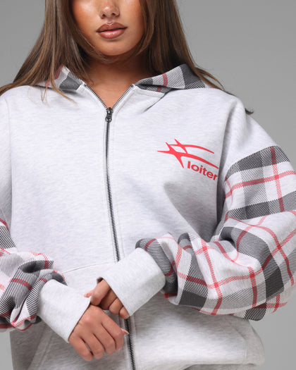 Loiter Ultra Hybrid Zip Hoodie Off White/Red