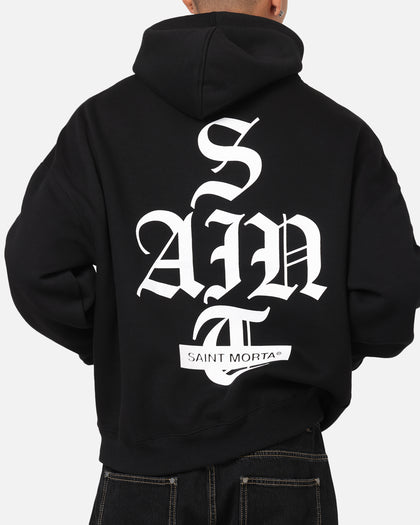 Saint Morta Gothic Stack Boxy Hoodie Black