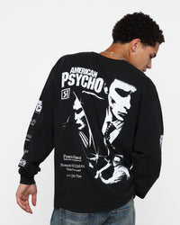 Rats Get Fat X American Psycho American Psycho Long Sleeve T-Shirt Black Wash