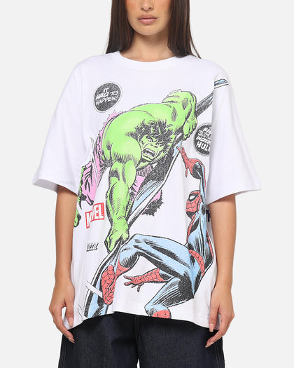 73Studio Marvel The Hulk Lashes Out All Over Print T-Shirt White