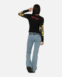 Ed Hardy Women's Divine Long Sleeve T-Shirt Black