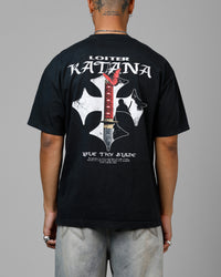 Loiter Katana Vintage T-Shirt Black Acidwash