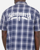 Saint Morta Paradise Studios Button Up Shirt Navy Plaid
