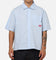 Carre Signature Rose Button Up Shirt Blue Pinstripe