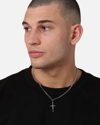 Saint Morta Crucifix Cuban Necklace White Gold