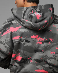 Loiter Hybrid Patch Zip Hoodie Black Camo