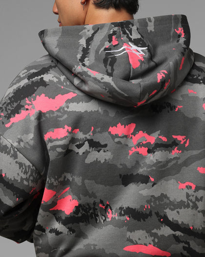 Loiter Hybrid Patch Zip Hoodie Black Camo