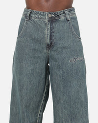 Ed Hardy Dragon Ultra Wide Jeans Mid Blue