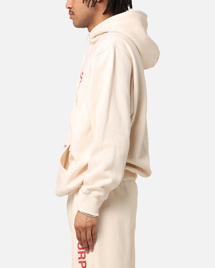 Daniel Patrick Surplus Logo Hoodie Cream/Maroon