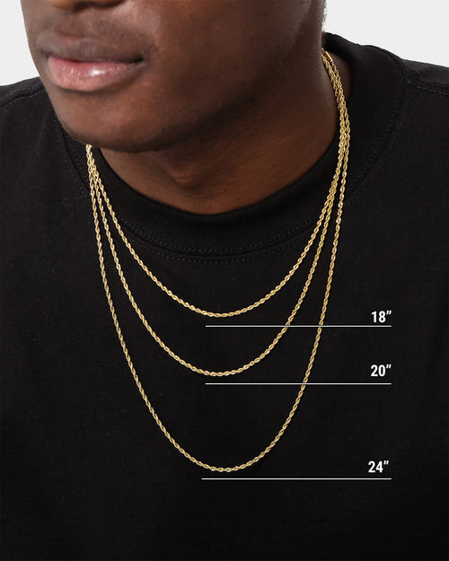 Saint Morta 2mm Rope Chain Gold