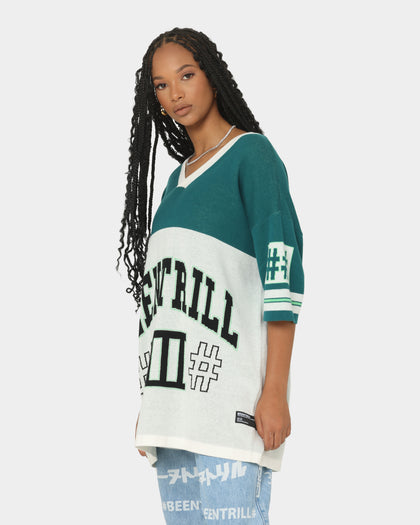 BEENTRILL Numerals Football Jersey Cream/Green