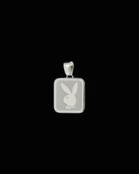 Playboy By House Of Auric Playboy Square Pendant Sterling Silver