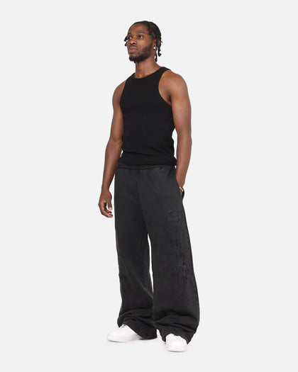 Saint Morta Crested Wing Sweatpants Washed Black
