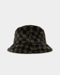 Kangol Faux Fur Bucket Olive