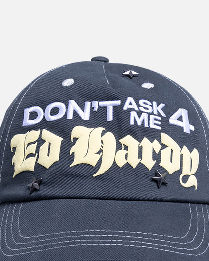 Ed Hardy Chrome Strapback Washed Blue