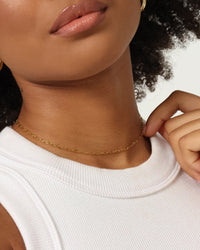 Raising Hell Women's Customisable Long Cable Necklace Gold
