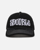 S Double Mid-Block Curved Peak Trucker Strapback Black